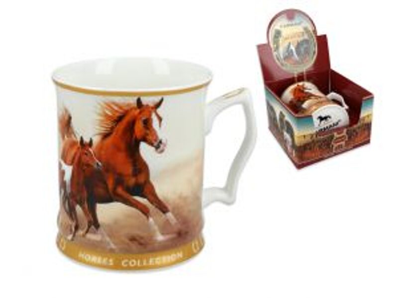 MUG WITH BROWN HORSE AND FOAL